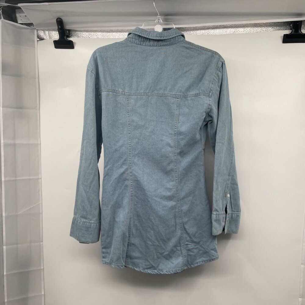 Sunday Up Womens Denim Button Up Top Long Sleeve Blue Size Small - Picture 7 of 9
